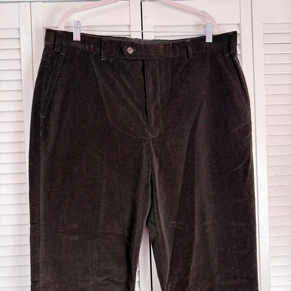 Brooks Brothers Men’s Corduroy Cotton Dark Brown Pants Festive Size 40 NWT - Picture 3 of 8